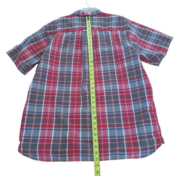 The North Face Seersucker Shirt QuickDry SS Alcoasta Red Plaid Button Up XXL 2XL - Picture 15 of 16
